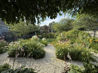 Gravel path through Suzanne's Garden in Provincetown, MA